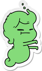 sticker cartoon of kawaii scary ghost