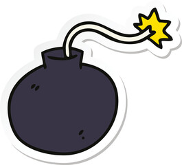 sticker of a quirky hand drawn cartoon bomb