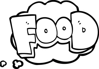thought bubble cartoon word food