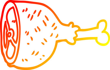 warm gradient line drawing cartoon well cooked meat