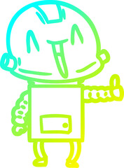 cold gradient line drawing cartoon robot