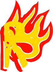 cartoon flaming letter