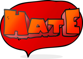 speech bubble cartoon word Hate
