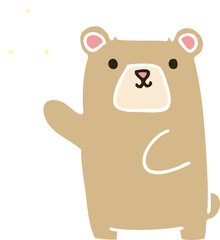 quirky hand drawn cartoon bear and flowers