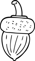 line drawing cartoon acorn