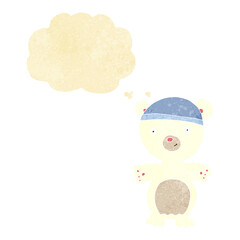 cartoon cute polar bear with thought bubble