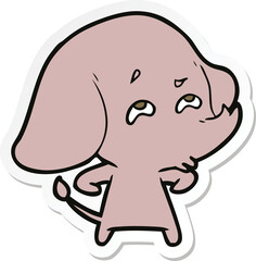 sticker of a cartoon elephant remembering