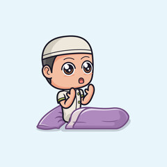 cute cartoon muslim boy character