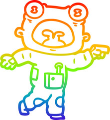 rainbow gradient line drawing cartoon weird alien communicating