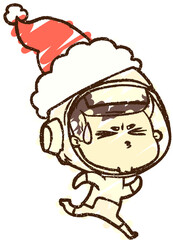 Christmas Astronaut Chalk Drawing © lineartestpilot
