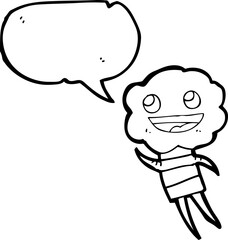 speech bubble cartoon cute cloud head creature