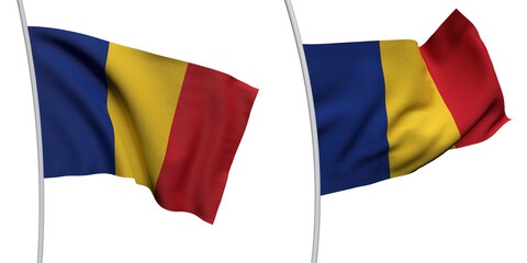 Romania Two Model ALPHA BACKROUND Flag