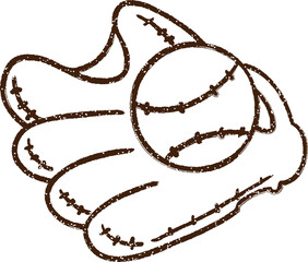 Baseball Mitt Charcoal Drawing