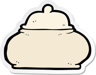 sticker of a cartoon old style ceramic pot