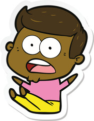 sticker of a cartoon shocked man