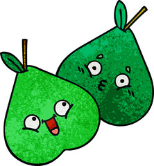 retro grunge texture cartoon pears