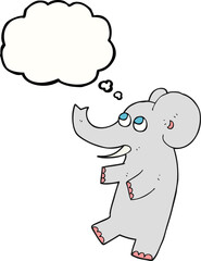 thought bubble cartoon cute elephant