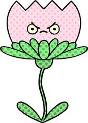 comic book style cartoon flower