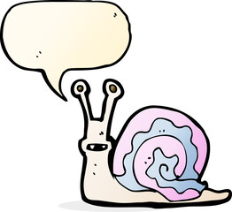 cartoon snail with speech bubble