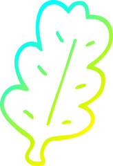 cold gradient line drawing cartoon leaf