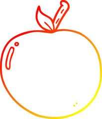 warm gradient line drawing cartoon apple