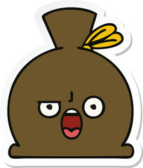 Obraz premium sticker of a cute cartoon sack
