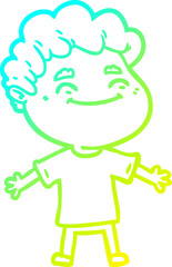cold gradient line drawing cartoon friendly man