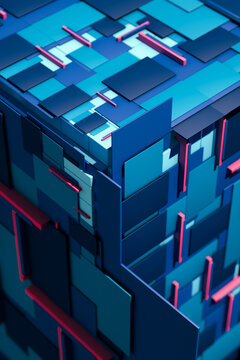 Technological abstract background with geometric shapes