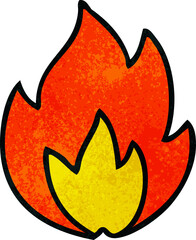 retro grunge texture cartoon fire