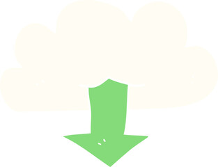 flat color illustration of a cartoon download from the cloud