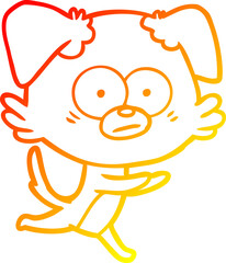 warm gradient line drawing nervous dog cartoon