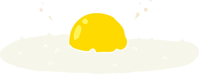 flat color style cartoon fried egg