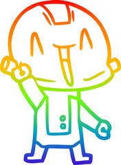 rainbow gradient line drawing cartoon robot