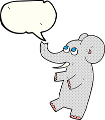 comic book speech bubble cartoon cute elephant