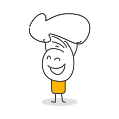 Stick figures. Arrow Steering Post. Isolated on white background. Hand drawn Doodle Line Art Cartoon Design character.