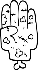 black and white cartoon zombie hand