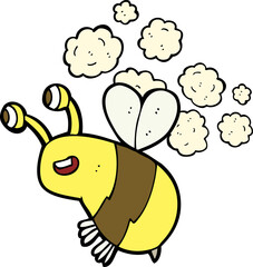 cartoon happy bee