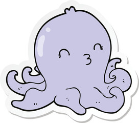 sticker of a cartoon octopus