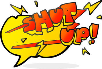 speech bubble cartoon shut up! symbol