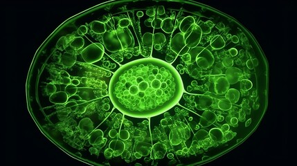 microscope green cell