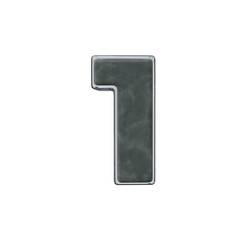 Number 1 3D render transparent background