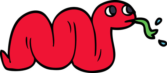 cartoon doodle snake