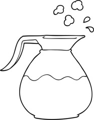 black and white cartoon coffee jug