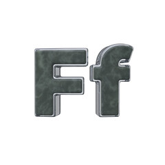 Letter F 3D render transparent background