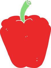 flat color illustration of a cartoon pepper