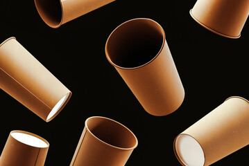 Eco-friendly paper coffee cup with recyclable plastic lid