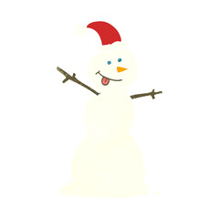 retro cartoon snowman