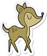 sticker of a cartoon cute deer