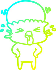 cold gradient line drawing weird cartoon alien