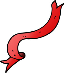 cartoon doodle floating ribbon